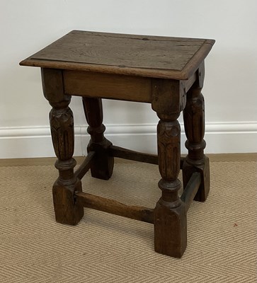 Lot 479 - A late 17th century style oak joint stool...