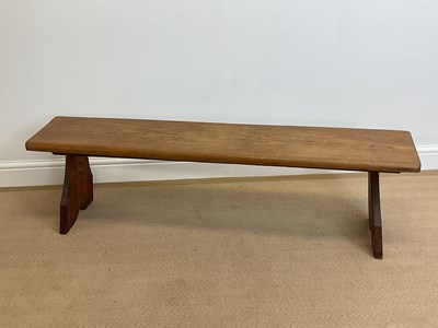 Lot 532 - A late 20th century oak porch bench, height...