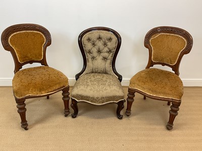 Lot 564 - Three upholstered chairs, comprising a pair of...