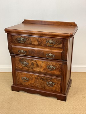 Lot 494 - A 19th century oak chest with four drawers and...