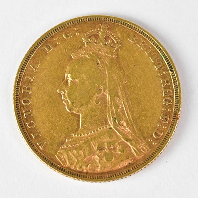 Lot 944 - A Victorian full sovereign 1889, George and...