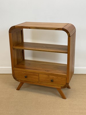 Lot 531 - A contemporary oak display unit with two...