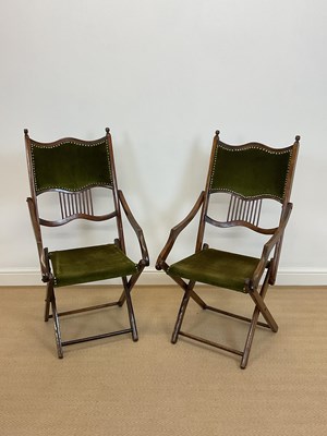 Lot 529 - A pair of 19th century mahogany folding...