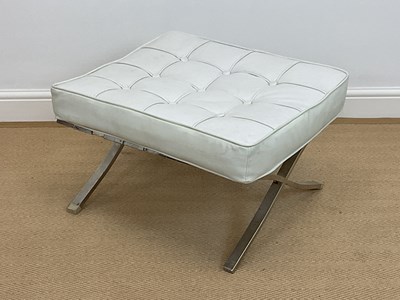 Lot 541 - A Barcelona style leather and chrome footstool,...