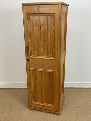 Lot 535 - A single pine cupboard with shelves, height...