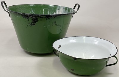 Lot 462 - A green enamel bowl of large proportions,...