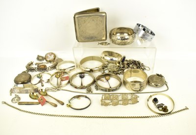 Lot 1262 - A collection of silver, silver-plated and...