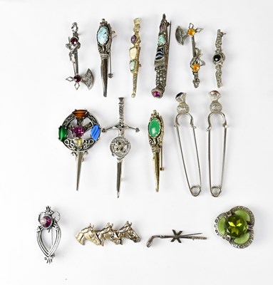 Lot 1276 - Fifteen silver and silver-plated Scottish...