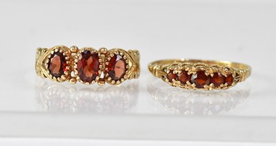 Lot 1120 - Two 9ct gold dress rings, comprising one with...