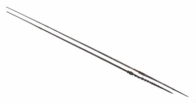 Lot 646 - Two Polynesian barbed fishing spears, one with...