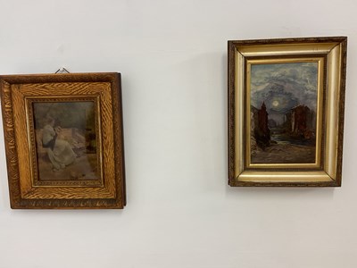 Lot 320 - UNATTRIBUTED; oil on canvas, river scene with...