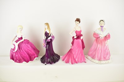 Lot 483 - COALPORT; four porcelain 'Ladies of Fashion'...
