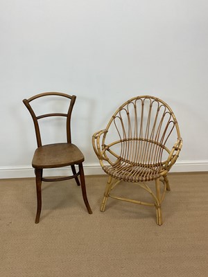 Lot 542 - Two vintage chairs comprising a bent ply chair...
