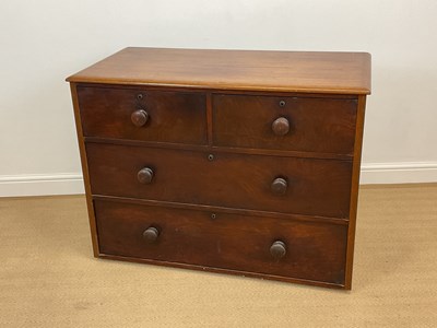 Lot 548 - A 19th century mahogany chest of two short...