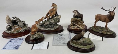 Lot 171 - BORDER FINE ARTS; six animal figure groups...