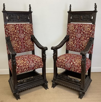 Lot 467 - A pair of late 19th century Flemish heavily...