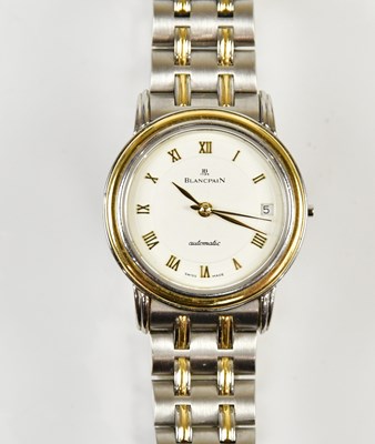Lot 555 - BLANCPAIN; a lady's 18ct gold and stainless...