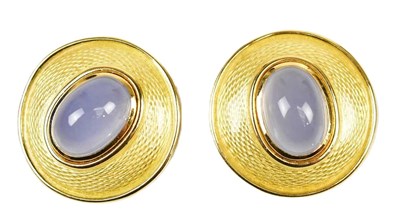 Lot 315 - DE VROOMEN; a pair of 18ct yellow gold...