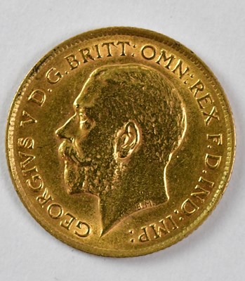 Lot 970 - A George V half sovereign 1912, George and...