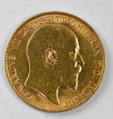 Lot 966 - An Edward VII 1910 half sovereign, George and...