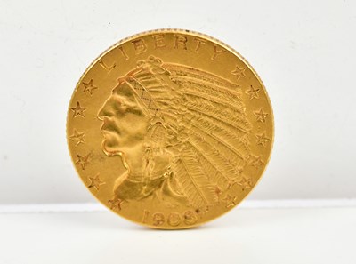 Lot 2599 - An early 20th century Liberty gold five dollar...
