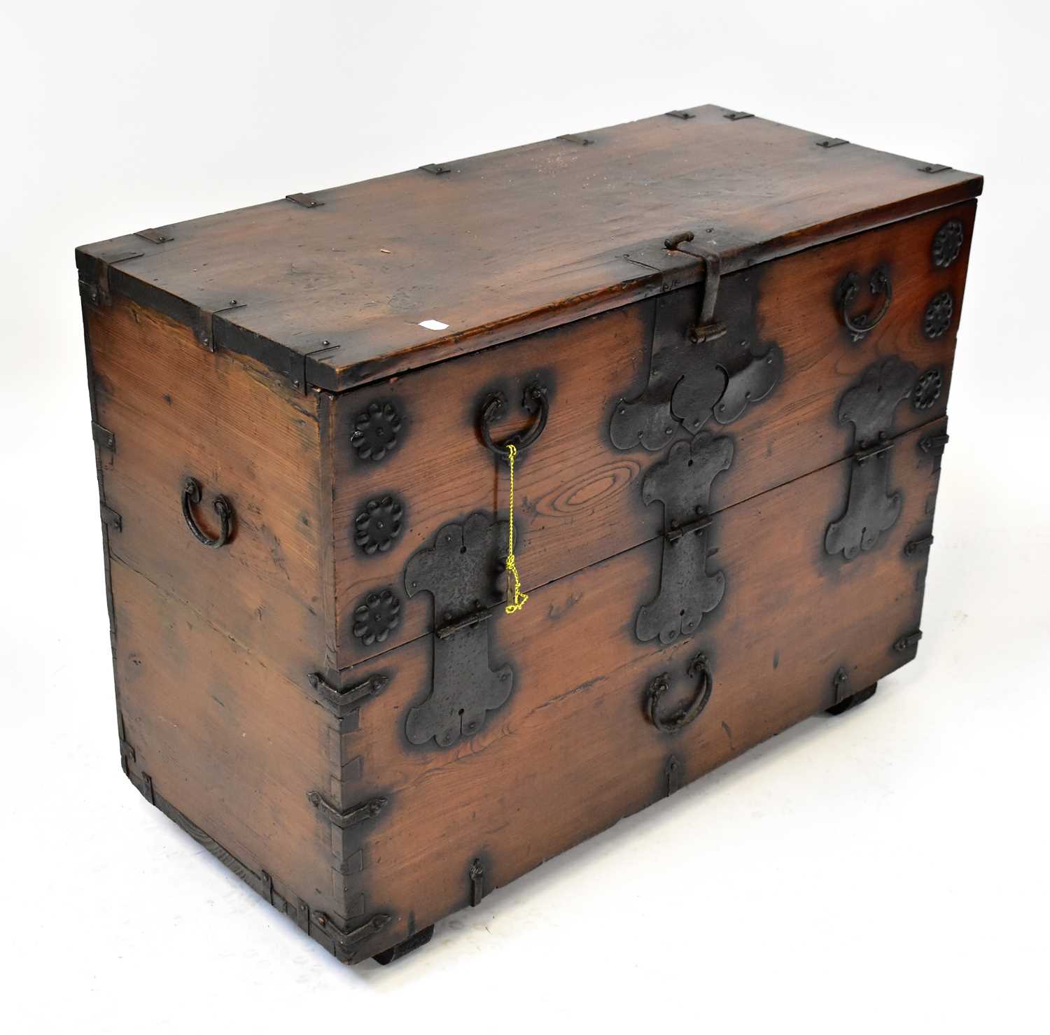 Lot 96 - A 19th century wrought iron bound...