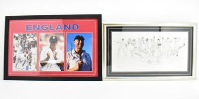 Lot 746 - An England cricket montage depicting Broad,...