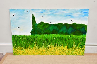 Lot 1771 - JACOB SUTTON; oil on canvas, field with yellow...