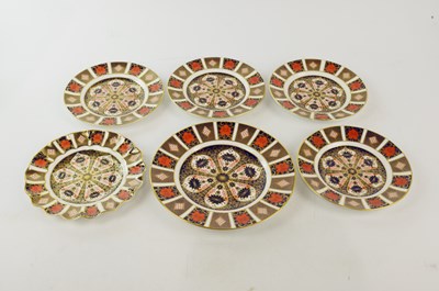 Lot 2866 - ROYAL CROWN DERBY; a collection of six plates...
