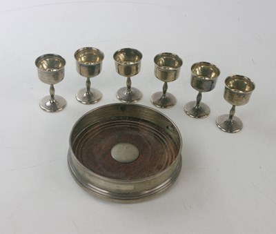 Lot 2148 - A set of six George V hallmarked silver tot...