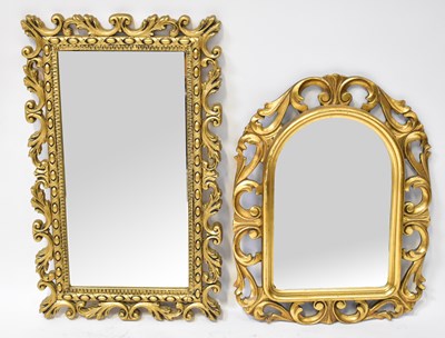 Lot 123 - A gilt framed arched wall mirror with pierced...