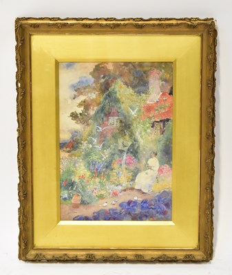 Lot 690 - DAVID WOODLOCK (1842-1929); watercolour, woman...
