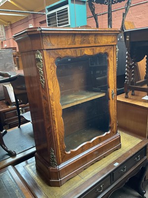 Lot 1008 - A Victorian walnut pier cabinet, with glazed...