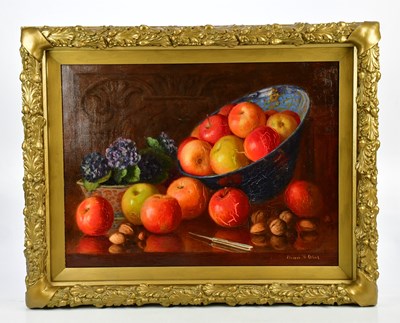 Lot 1724 - ELEANOR S WOOD; oil on canvas, still life...