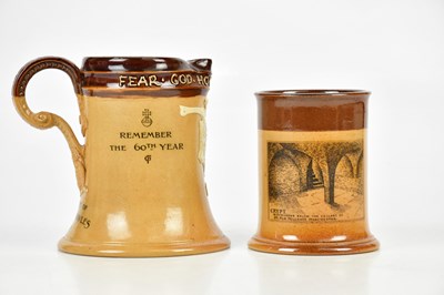 Lot 2953 - DOULTON LAMBETH; a stoneware commemorative jug...