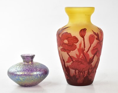 Lot 2786 - AFTER EMILE GALLE; a cameo type vase with...