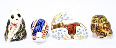 Lot 704 - ROYAL CROWN DERBY; four animal form...