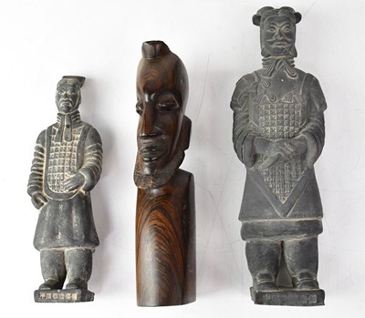 Lot 563 - Two Chinese reproduction terracotta warriors,...