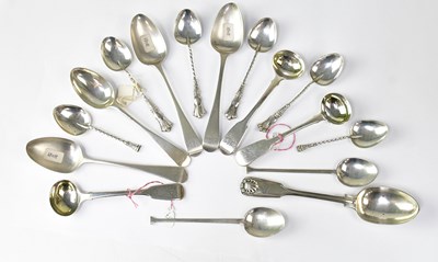 Lot 924 - A collection of hallmarked silver spoons,...