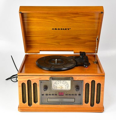 Lot 751 - CROSLEY; a retro wooden cased radio, CD and...