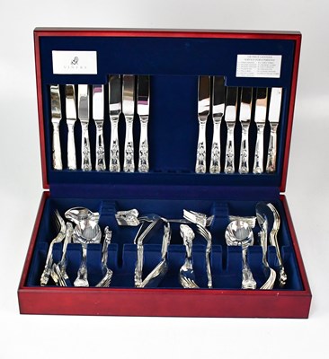 Lot 879 - Two canteens of silver-plated Kings pattern...