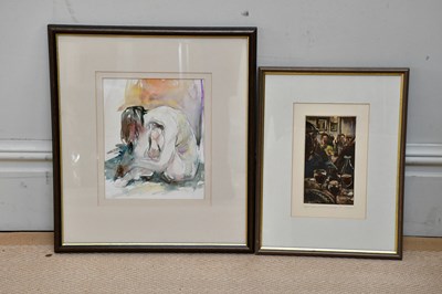 Lot 1756 - SHEILA WOOD; watercolour, female nude, signed...