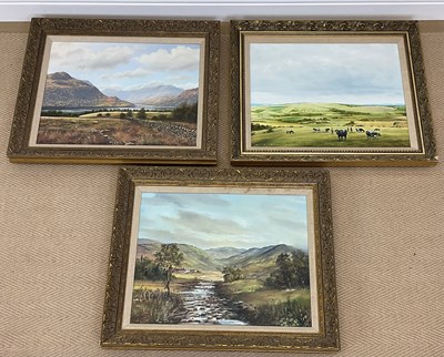 Lot 321 - P MCKAY; oil on board, rural landscape with...