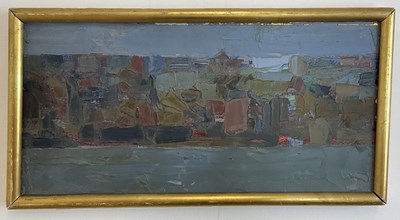 Lot 303 - BRIAN GARDINER; impasto oil on board, 'Town...