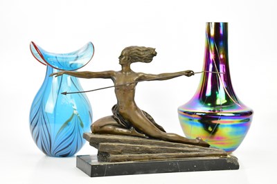 Lot 2776 - AFTER BOURAINE; a bronzed resin Art Deco...