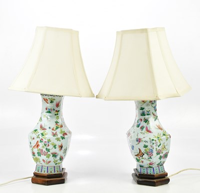 Lot 2726 - A pair of modern Chinese Famille Rose table...