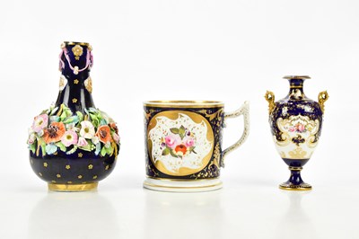 Lot 2887 - DERBY; a 19th century baluster shaped vase...