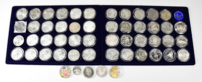 Lot 1047 - Fifty-one American silver dollars to include...