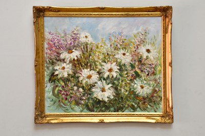 Lot 1787 - THERESA RICHARDS; oil on board, still life...