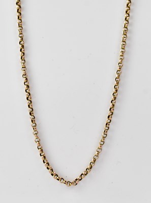 Lot 1214 - A 9ct gold belcher link necklace with cylinder...